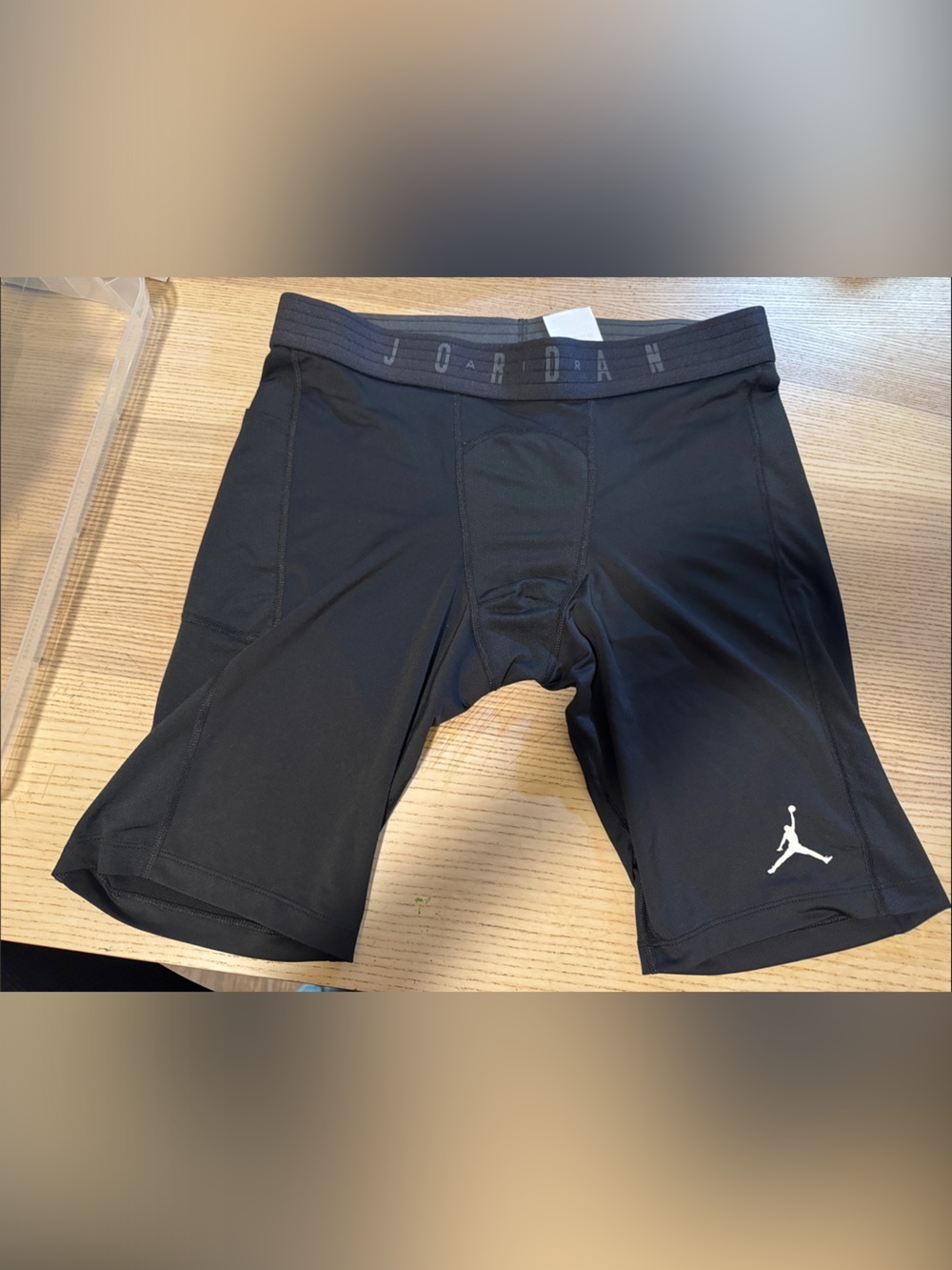 Jordan Black Athletic Compression Shorts with White Jumpman